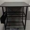 AHOWPD 3D Printer Stand with Filaments Storage - 3D Printer Table Filament Storage Rack Heavy Duty 3D Cart Desk with Wheels for Workshop Studio Office (Black)