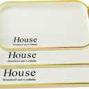 3 Pack Alphabet Serving Platters with Handles 18.3/16.7/14.8 Inch Reusable Large Serving Trays, Party Food Tray, Rectangular White Plates for Dinner, Cookie, Cake, Turkey, Cheese, Fruit, Snack