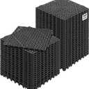 VEVOR Interlocking Tile 50PCS Black, Drainage Tiles 12" x 12" Splicing, Soft PVC Interlocking Drainage Floor Tiles, Non-Slip Drainage Holes for Restroom, Bathroom, Kitchen, Pool, Wet Areas