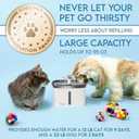 Veken Innovation Award Winner 95oz/2.8L Pet Fountain, Automatic Cat Water Fountain Dog Water Dispenser with Replacement Filters for Cats, Dogs, Multiple Pets (Grey, Plastic)