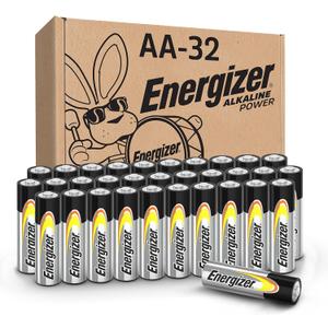 Energizer AA Batteries Alkaline Power, 32 Count Alkaline Double A Battery Pack