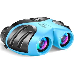 LET'S GO! Binocular for Kids, Compact High Resolution Shockproof Binoculars (Light blue)