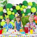 3 x Lime Green Black Silver Balloon Garland Arch Kit - Green Black Balloons Saint Patrick's Day Balloons for Birthday Baby Shower Graduation Soccer Video Game Jungle Safari Party Decorations
