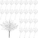 Jetec 60 Pieces Artificial Bouquets with Acrylic Bead Drop Crystal Flower Stem Branches Beaded String Bridal Picks, Decoration for Wedding DIY Crafts