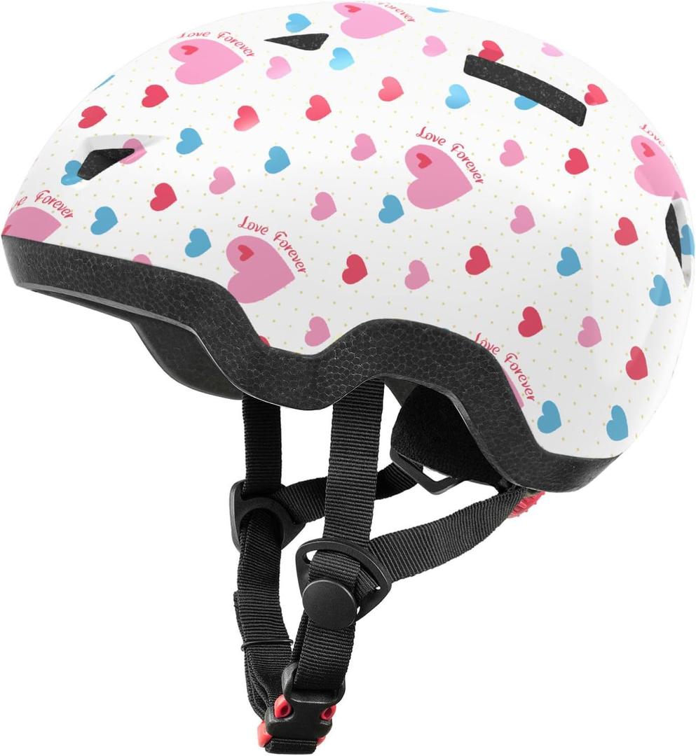 Toddler Bike Helmet, Adjustable Kids Helmets from Infant/ Toddler/ Baby to Children Girls and Boys, Age 1-3/ 2-4 Years Old(Love, XS)