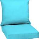 Arden Outdoor Deep Seat Cushion Set, 24 in x 24 in, Weather-Proof, Rain-Proof, Fade Resistant Patio Cushion for Chair, Sofa, and Couch 24 x 24, Pool Blue Leala