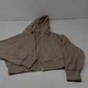 Fisoew Women's Crop Zip Up Hoodies Casual Long Sleeve Hooded Cropped Sweatshirts with Pockets Medium