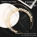 Wedding Pearl Gold Headband Goddess Headpiece Glitter Pearl Bride Headband Bridal Hair Accessories for Women