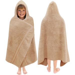 ORIGINAL KIDS Hooded Bath Towel Wrap - Ultra Soft 100% Cotton Terry Large Oversized Hooded Kids Towel - Toddler Big Kid Shower Pool Beach Towel - Absorbent Quick Dry Easy Care Gift - 30 x 54 - Linen
