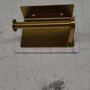 Toilet Paper Holder with Natural Marble Shelf for Bathroom Washroom,Wall Mounted Tissue Holder Suitable for Mega Roll (Brushed Gold, Small 6.7 * 4.3 in)