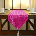 ShinyBeauty Sequin Table Runner Hot Pink 12x72 Inch Sparkly Metallic Runners Fuchsia Glitter Sequence Fabric Table Linen for Birthday Party Wedding Engagement Decorations