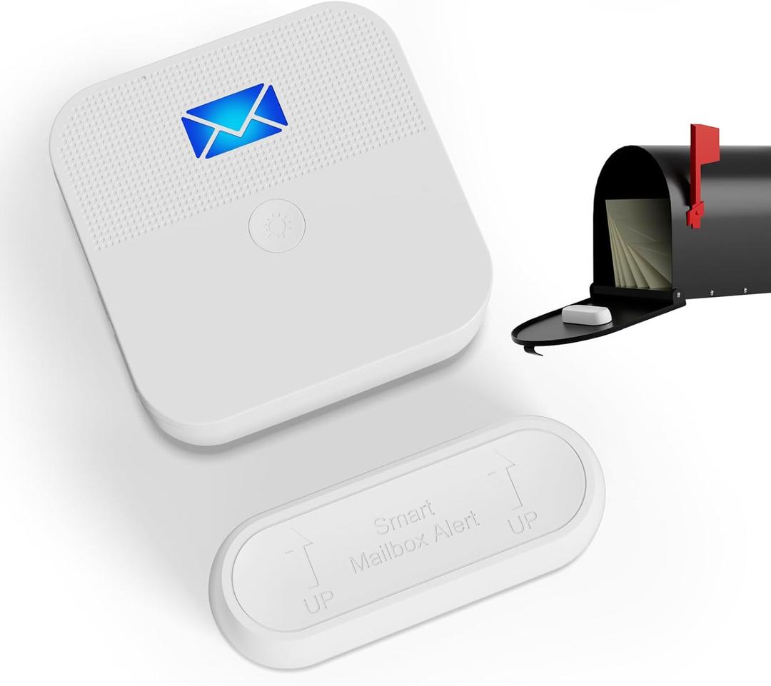Mail Alarm Mailbox Alert for Delivered Wireless Mailbox Chime Notification System 600 ft Long Range LED Light Flashing and Sound Reminderser