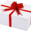 UoeRing White Large Gift Box 1Pcs 15x12x6 inch,luxury Gift Box with Lid for Birthday Christmas Valentine's Day Mother's Day (Includes Pull Bows,Card,Envelope,Filler)