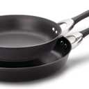 Circulon Symmetry Hard Anodized Nonstick Induction Frying Pan Twin Pack, 10-Inch and 12-Inch, Pan Sets for Cooking Nonstick, Black