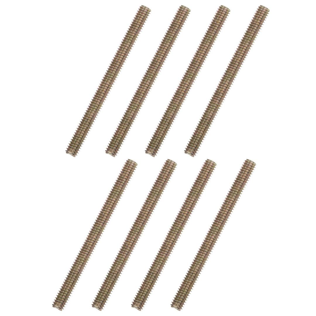 uxcell 8pcs Color Zinc Fully All Threaded Rod 5/16"-18, 4" Length, Carbon Steel Thread Screws for Furniture Mounting Assembly Fastening