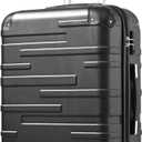 Coolife Luggage Suitcase Carry-on Hardside Travel Luggage TSA Lock Spinner Telescopic Handle (Grey)