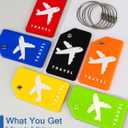 2 x Teskyer Luggage Tags for Suitcases, 6 Pack Colorful Tags, Airplane Pattern