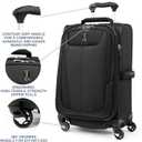 Travelpro Maxlite 5 Softside Expandable Luggage with 4 Spinner Wheels, Lightweight Suitcase, Men and Women, Black, Carry-on 21-Inch