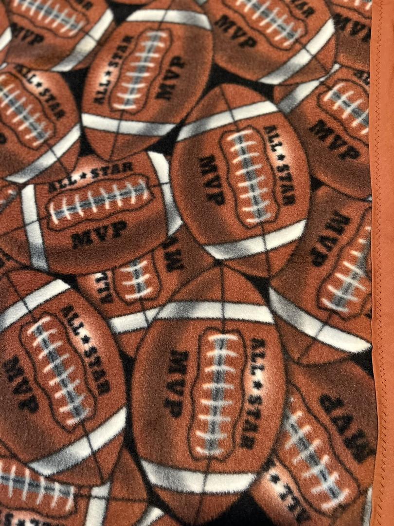Brown Football Fleece Blanket 40x50 in