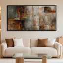 YDYSUNE Large Framed Abstract Wall Art Brown Subtle Textured Canvas Picture & Painting | Ready to Hang Artwork Decor for Living Room, Bedroom Decoration Easy to Hang 24×48 INCHES