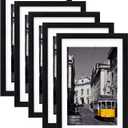 eletecpro 11x17 Picture Frames Set of 5, Gallery wall frame Display 9x15 Photo with Mat or 11x17 without Mat, Picture Frame Collage Wall Decor for Wall Mounting, Black