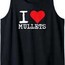 I Love Mullets I Heart Mullets Funny Redneck Mullet Tank Top (Small, Black)