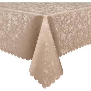 Smiry Rectangle Table Cloth, Waterproof Heavy Duty Vinyl Tablecloths, Wipeable Washable Table Cover for Kitchen and Dining Room (Khaki, 60" X 102")