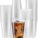 Crystal Clear PET Cups for Iced Coffee,Milkshake, Cold Drinks, Slush, Smoothy's, Slurpee, Ice cream, Dessert, Party's, Plastic Disposable Cups (100, 20 oz)