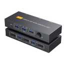 Displayport KVM Switch 1 Monitors 2 Computers 4K@144Hz USB3.0 KVM Switch for 2 Computers Share 1 Monitors and 4 USB Devices Support Extended/Copy Mode with Desktop Controller