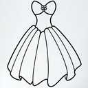 Princess Dress With small heart design and Accessories, Size 120