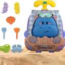 Hippo Trolley Case Sand Toys Beach Set Including Shovel Rake Sand Molds Summer Outdoor Toys for Kids  (Blue)
