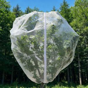 1 Pack 15x15ft Extra Large Fruit Tree Netting with Double Zipper & Double Drawstring, Heavy Duty Bird Netting for Fruit Trees, Reusable Tree Net to Protect Large Trees from Birds, Squirrels, Deer