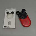 Generic Cute Mouse Personal Mini Fan, Handheld USB Rechargeable Fan with Pretty LED Light, 3 Adjustable Speeds with Portable Holder, for Indoor Or Outdoor Park School, Red