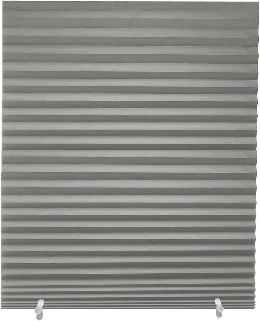 Changshade 6-Pack Pleated Paper Temporary Shades Cordless Light Filtering Cut to Size Temporary Paper Blinds for Indoor Windows of Office, Bedroom, Bathroom, Living Room, 36" W x 72" H, Grey, 36" x 72"-6PC