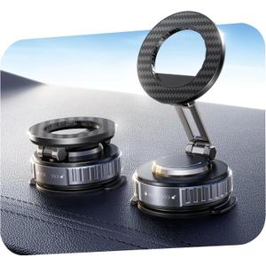 snanlen 2026 Upgraded Car Phone Holder for Magsafe [108LBS Strongest Suction] 360 Adjustable Vacuum Magnetic Phone Holders, Cell Phone car Mount for iPhone 17 Pro Max 16 15 14 13 12 Air Plus (Black)