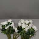Hananona 50 Pcs Artificial Roses in Bulk, Fake Velvet Silk White Roses Realistic White Roses for Wedding Centerpieces Flower Arrangement Home Decor (50, White)