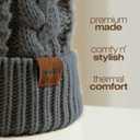 WOOH Womens Beanies for Winter,Knit Hat with Faux Fur Pom Pom Beanie for Women,Warm Fleece Lined,Less Static