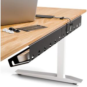 PAMO Cable Management Under Desk for Easy mounting Under-Table I Set of 3 - with 10X Cable Ties I Desk Organizer for Office/Home Office Table Thoughtful Cable Tray Holder