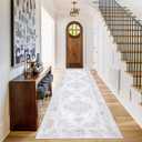 Runner Rug 2x6 Vintage Rugs, Machine Washable Kitchen Runner Retro Medallion Distressed Rug Non-Slip Soft Low Pile Hallway Rugs for Entryway Bedroom Bathroom Laundry (Beige,2'x6')