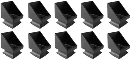 TOUCAN Iron Baluster Shoes - Slant Shoe with Screw - for Use with 1/2" Square Balusters  (Satin Black)