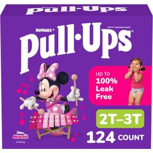 Pull-Ups Girls' Potty Training Pants, Size 2T-3T Training Underwear (16-34 lbs), 124 Count (4 packs of 31) Pull-Ups Girls' Potty Training Pants, Size 2T-3T Training Underwear (16-34 lbs), 124 Count (4 packs of 31)