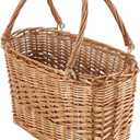 Natural Wicker Picnic Basket with Handle - Woven Willow Basket for Eggs, Candy, Groceries, Flowers, Gifts, Home & Outdoor Storage, 13x6x8 inches