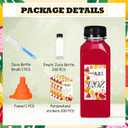 Hsei 200 Sets 12oz Plastic Juice Bottles with Caps Bulk Reusable Empty Clear Beverage Container With Lids, Labels, Funnel and Brush for Drinking Smoothie Drink Juicing Tea Milk Water