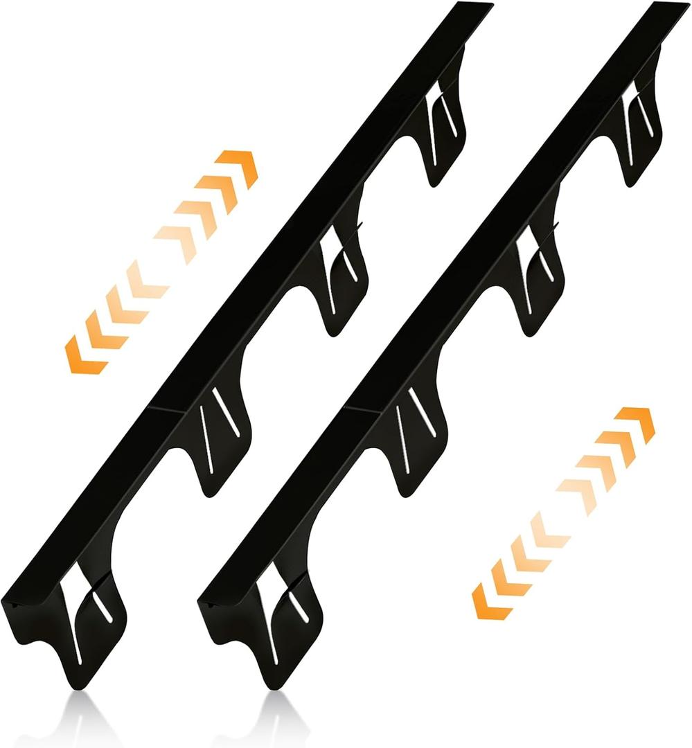 Stove Gap Covers Stainless Steel, Adjustable 13.8-27.5 In(2 Pack), Heat Resistant, Gas Stove Side Gap Protector (Matte Black)