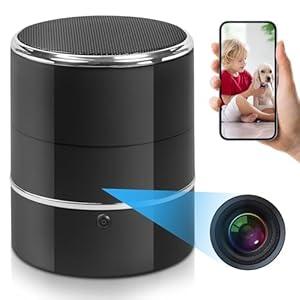 SOPKVL Bluetooth Speaker Camera - HD 1080P Wireless Camera - WiFi Camera with 240° Ultra Wide Angle Lens - Supports WiFi Bluetooth Connectivity