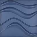 Art3d 19.7" x 19.7" (Pack Of 12) Wall Panel Wave, Blue