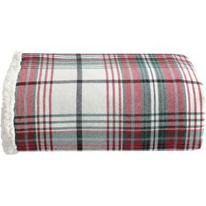 Eddie Bauer - Blanket, Super Soft Reversible Sherpa & Brushed Fleece Bedding, Throw Blankets for Couch, Ideal for Lounging (Montlake Plaid Red)