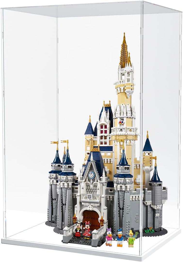 Acrylic Display Case for Collectible, 30.7" Tall Acrylic Boxes for Display Lego Castle 71040, Clear Dispaly Case with Base,Assemble Large Display Case Countertop Showcase for Figures, Toys