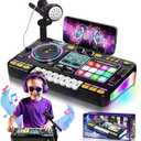 OZMI Kids DJ Music Mixer Table Board Set Toy with Microphone, Lights  Interactive Musical Toys for Ages 3-12 | 100+ Sounds, Piano Keys, Disco Mode, Rechargeable for Kids Boys & Girls