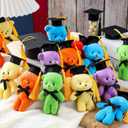 Sotiff 24 Pcs Mini Graduation Bear Plush Gift Stuffed Animal with Cap Gift for Her, for Him, Class of 2026 Graduation Present for College High School for DIY Keychain Xmas Decorations(Multicolor)
